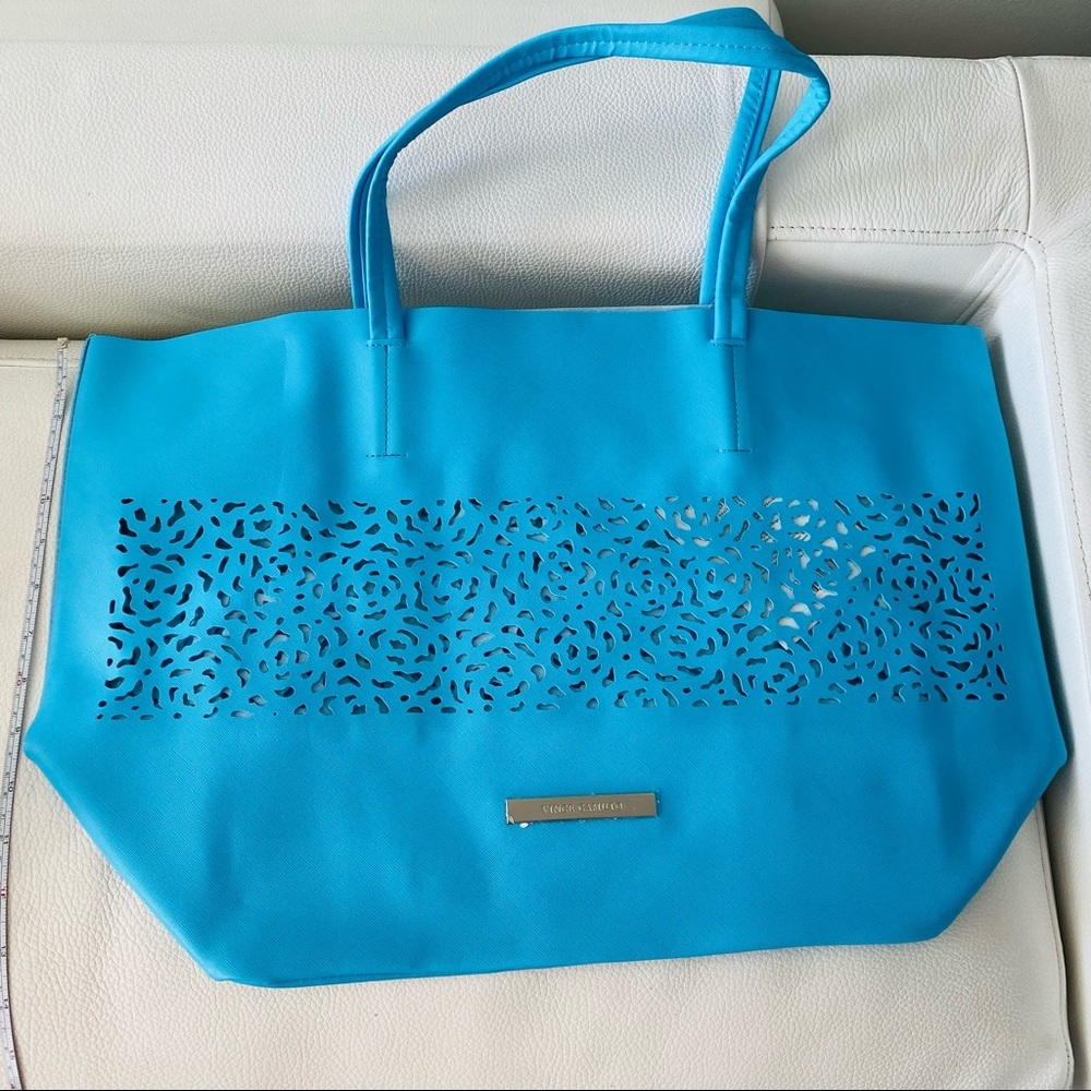 Vince Camuto Blue Tote with Floral Cutout